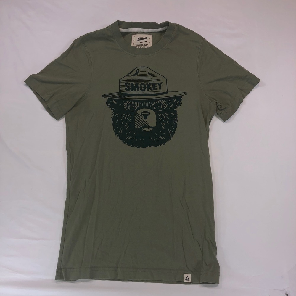 The Landmark Project Smokey Bear Organic Cotton T-Shirt Olive Green XS